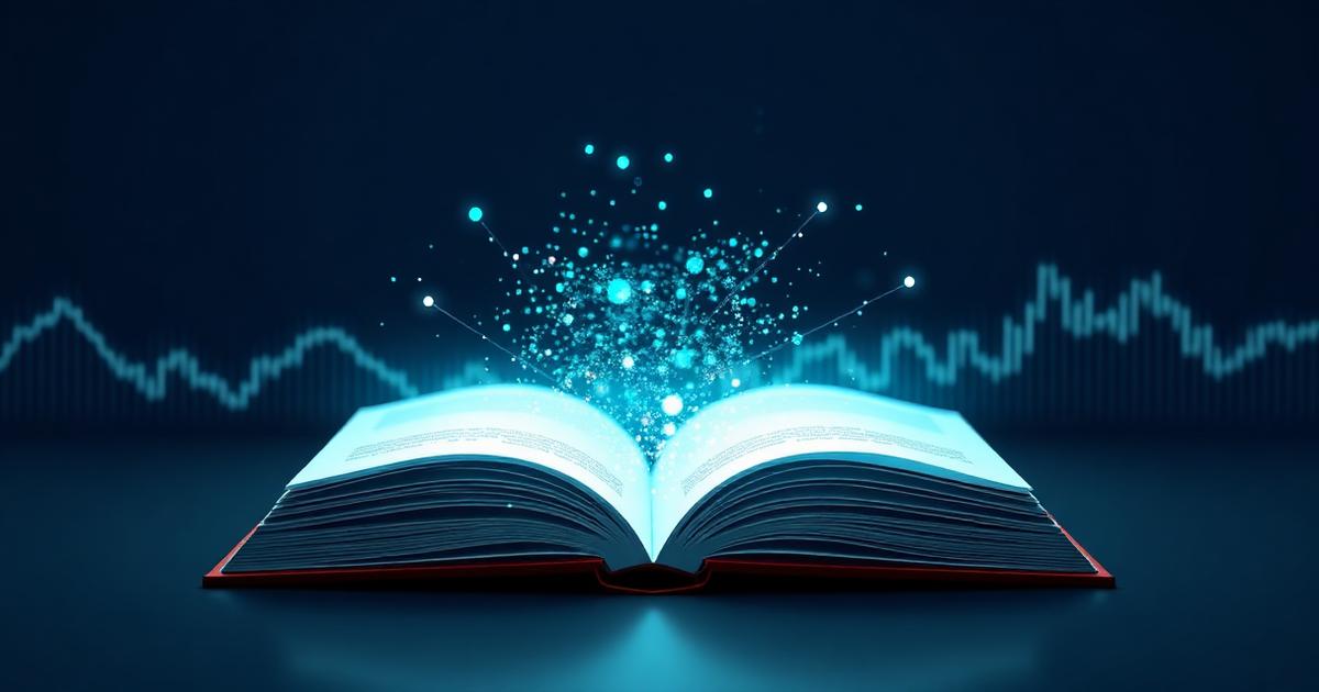 Trading education fundamentals illustrated as an open book of market data